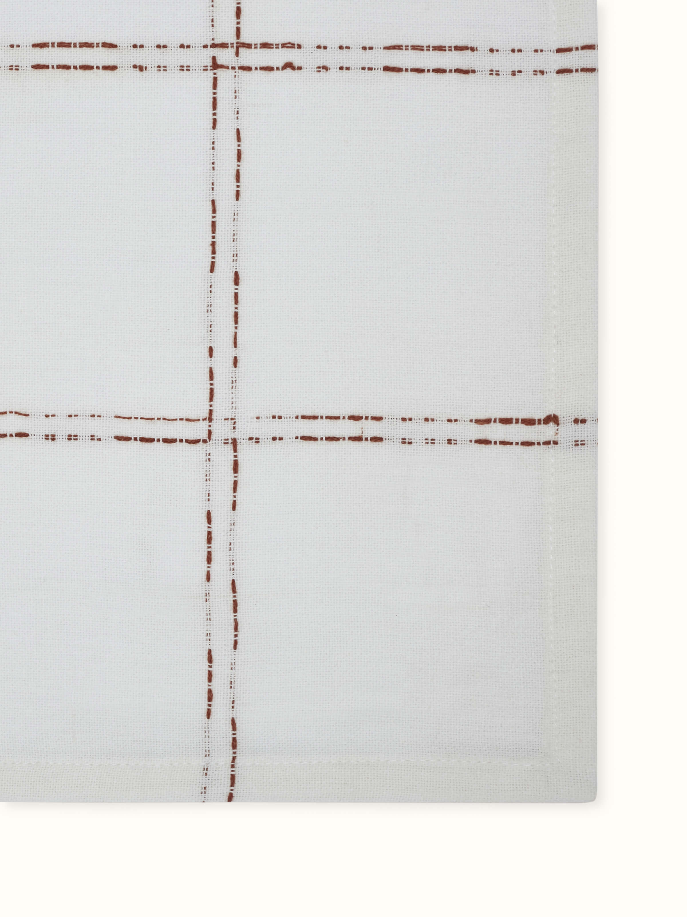 Vastav Rust Checks Cotton Handloom Dinner Napkins (6 Pcs)