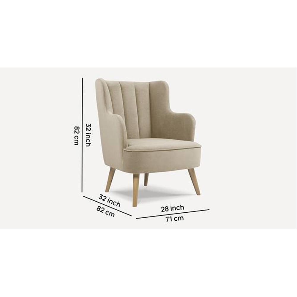 Lerrot Accent chair Velvet in Beige Color