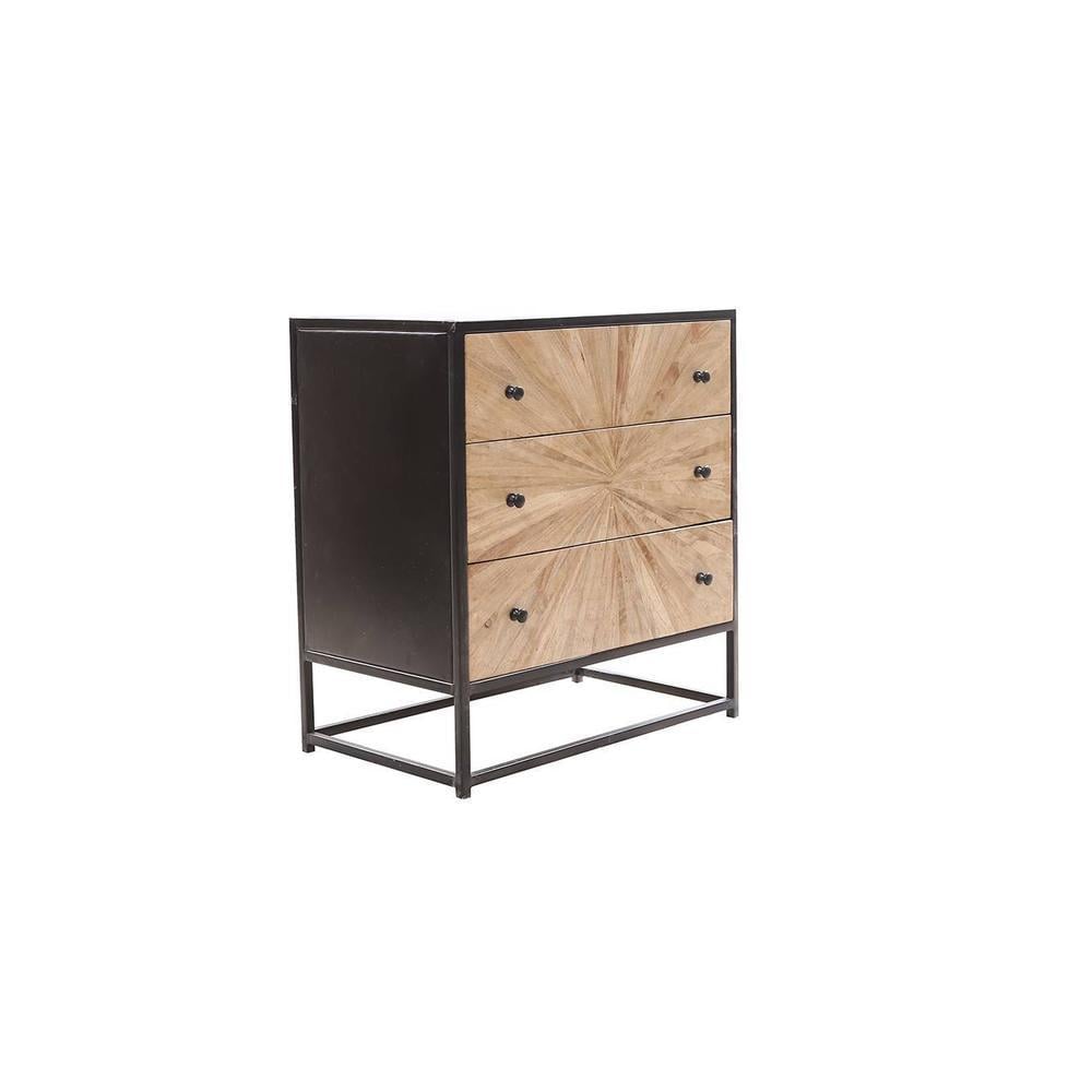 Naman Solid Wood Chest of 3 Drawers in Brown Finish