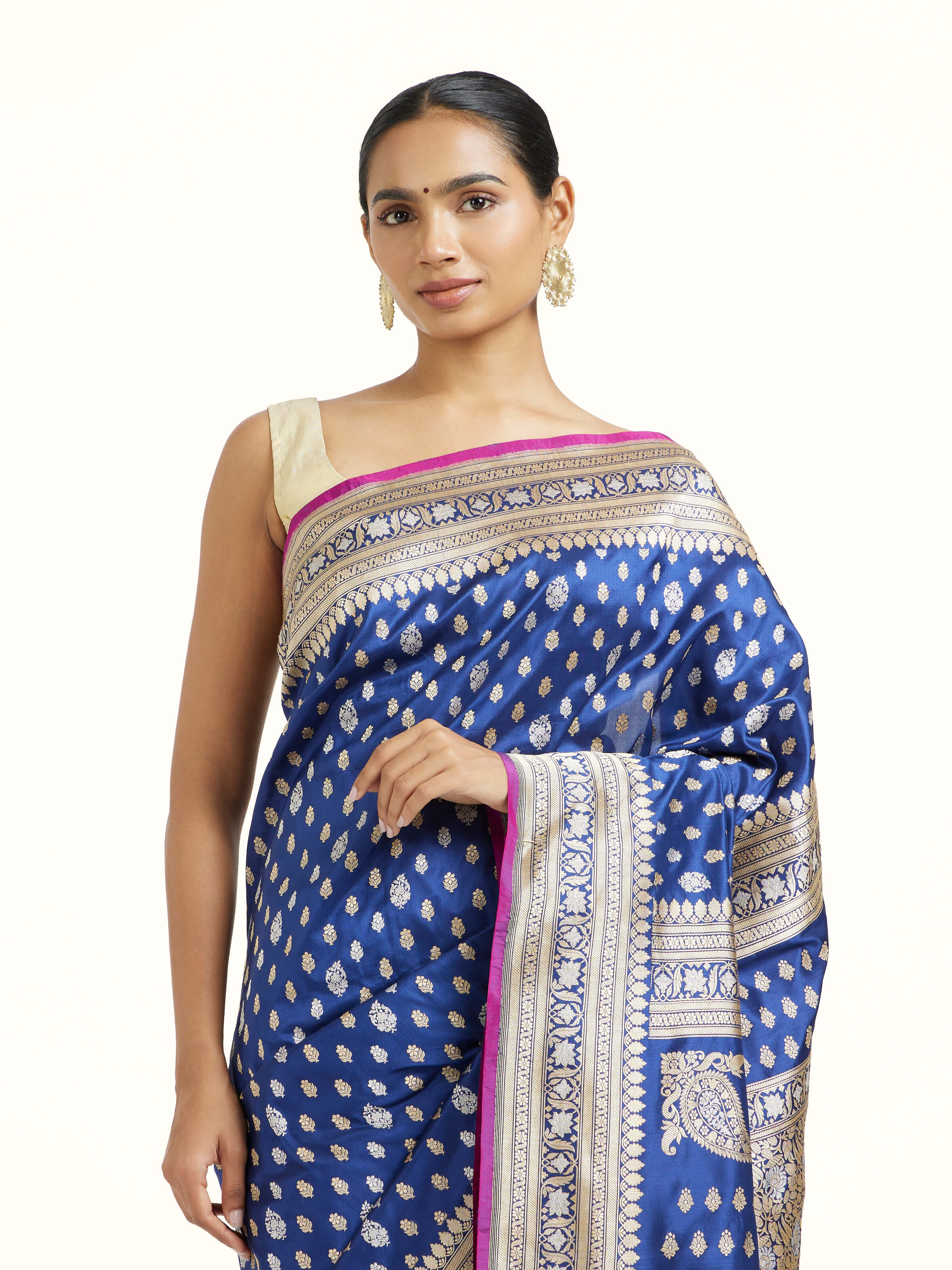 Blue Banarasi Handloom Kadhwa Saree