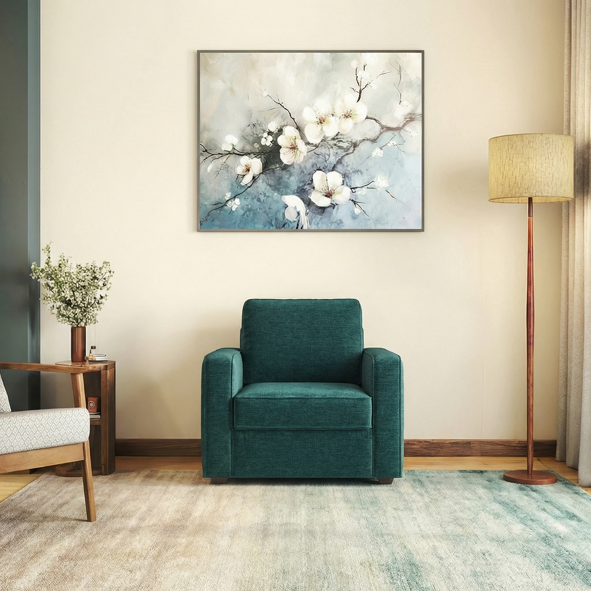 Apollo Compact 1 Seater Fabric Sofa in Malibu Colour - Urban Ladder