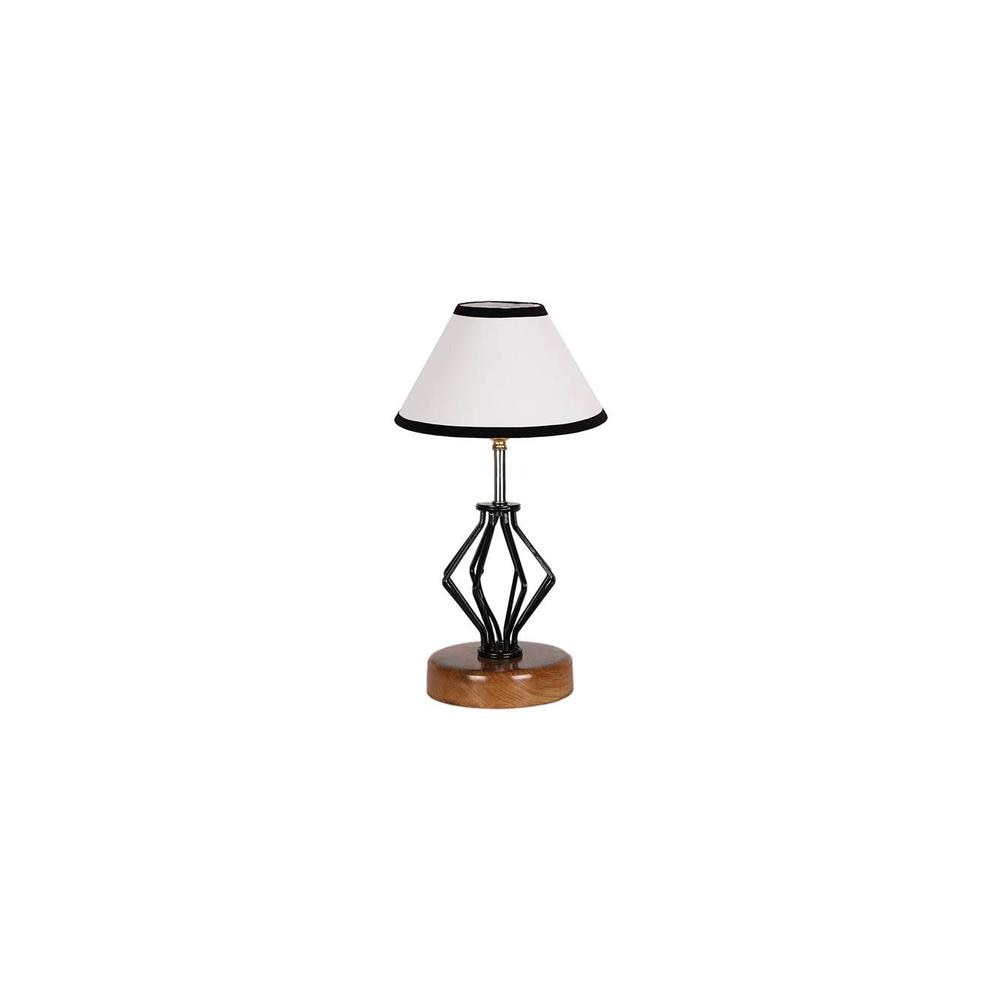 Lana Multicolor cotton Table lamp with Wood & Iron Base