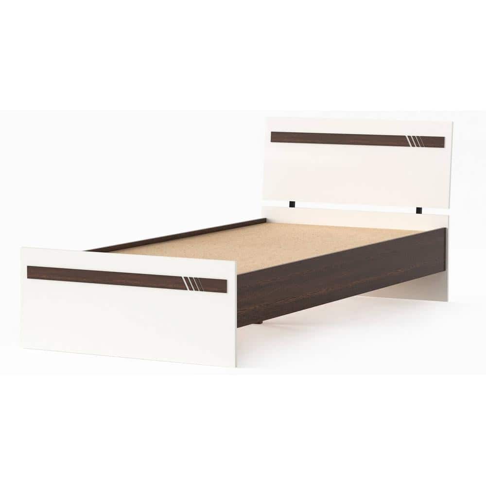 Pollo Engineered Wood Single Bed Without Storage (Wenge & White)