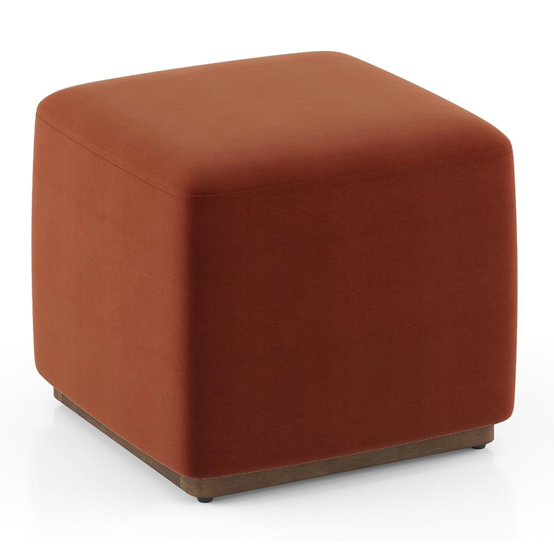 Tetra Square Solid Wood Coffee Table With Seats In Danish Walnut Finish In Multicolour Fabric