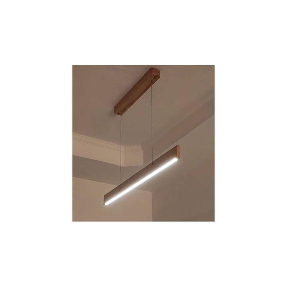Slimline 36 Beige Solid Wood Single Hanging Light