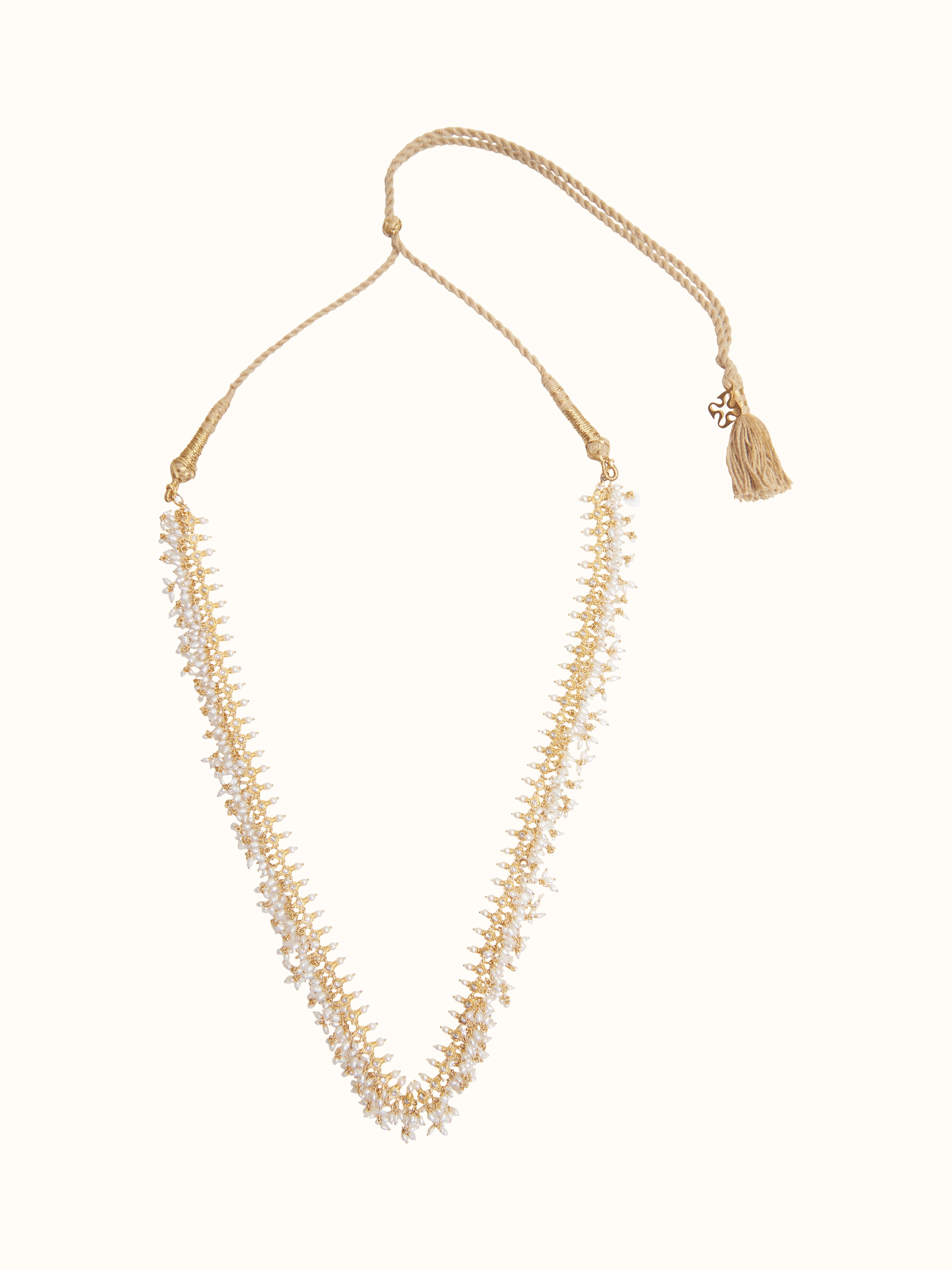 Guttapusalu Long Silver Necklace