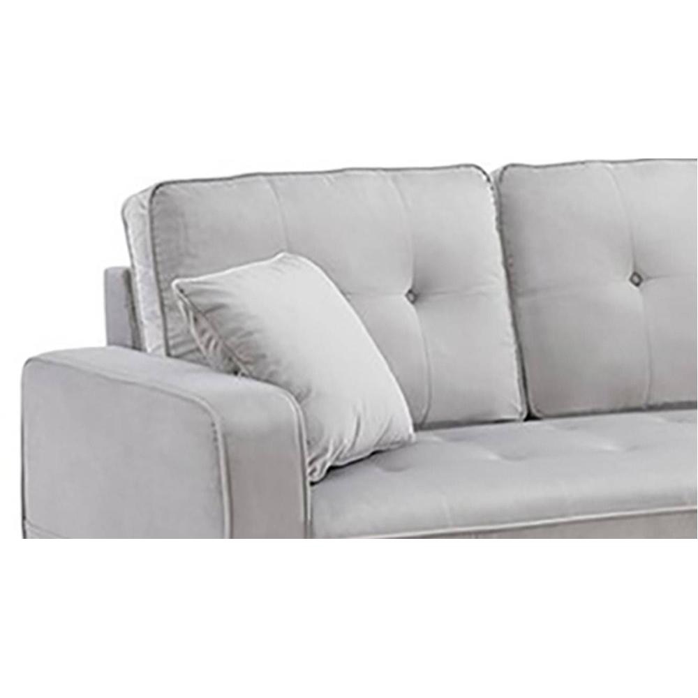 Drake Solid Wood Sofa cum Bed in Grey