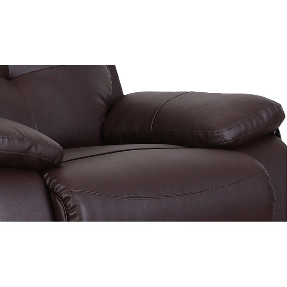 Ohio Leatherette One Seater Manual Recliner in Brown Colour