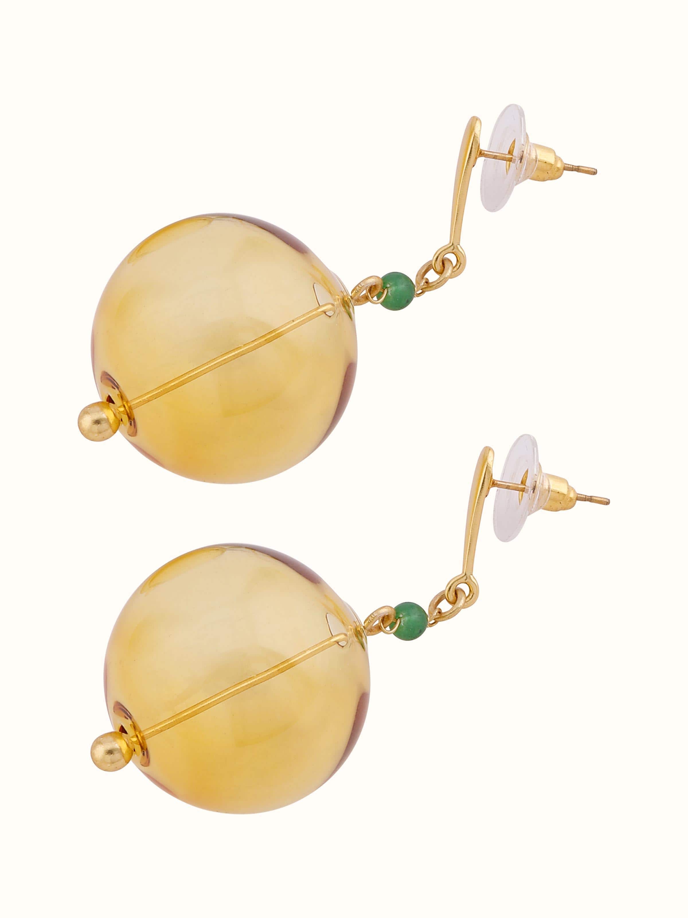 Silver Flame Glass Drop Earrings