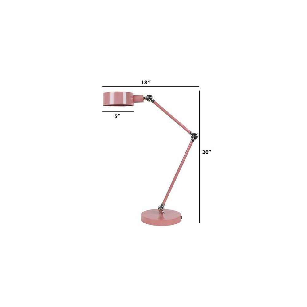 Elven - Pink Matte Pink Iron Tripe Adjustabel Study Lamp
