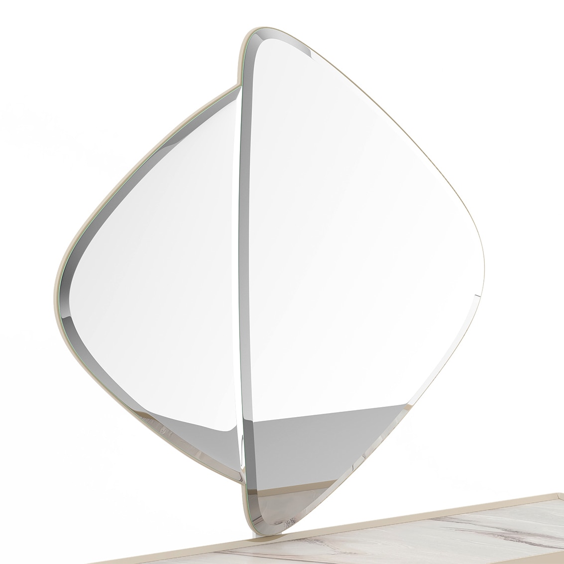 Naomi Dresser With Mirror In High Gloss Beige Finish