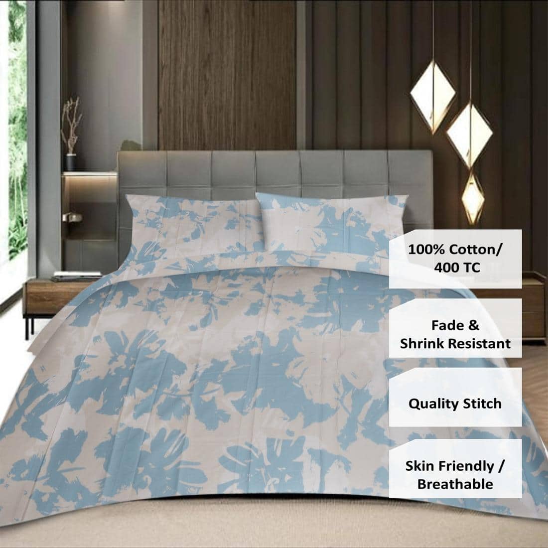 Threads Silky Touch Premium Super King Size Flat Bedsheet 275 x 275 cms