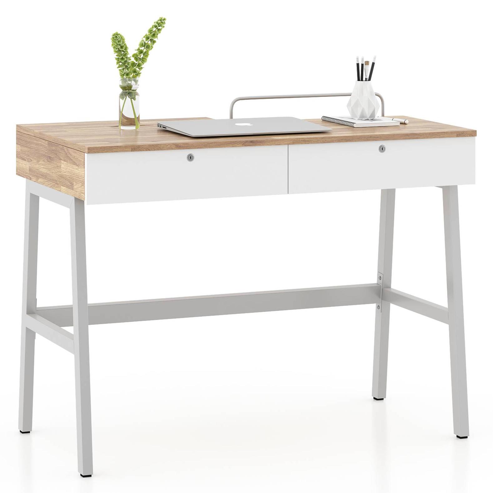 Terry Engineered Wood Study Table in Golden Oak Finish