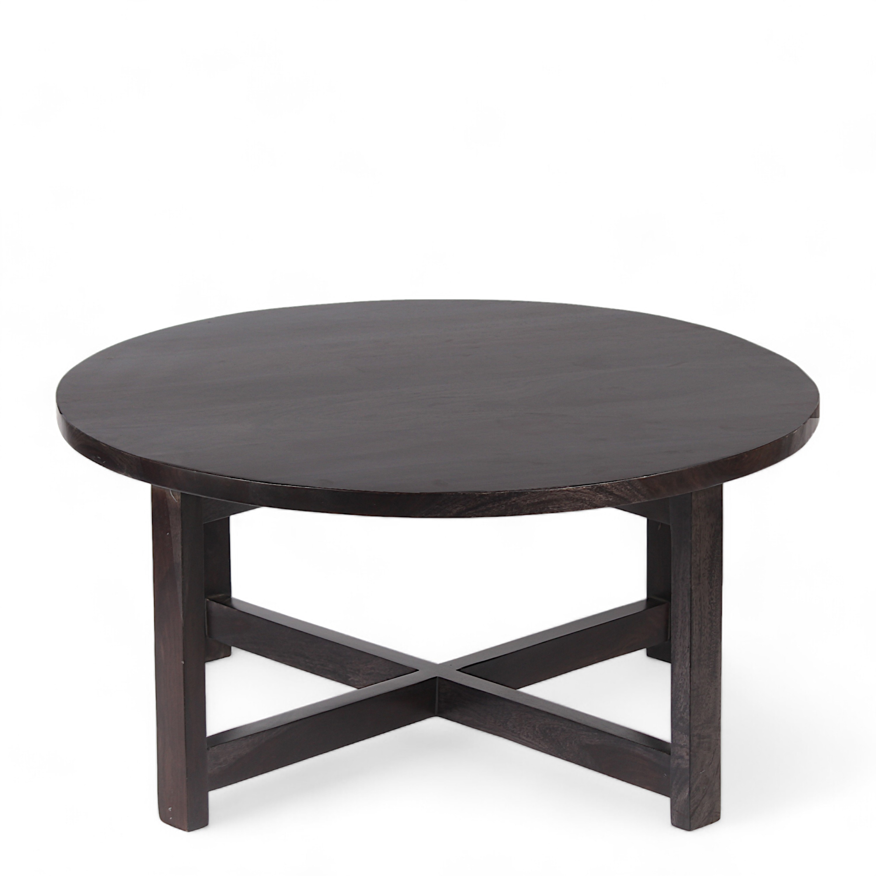 Nashville Sheesham Wood Coffee Table With 4 Stools Set In Mahogany Finish