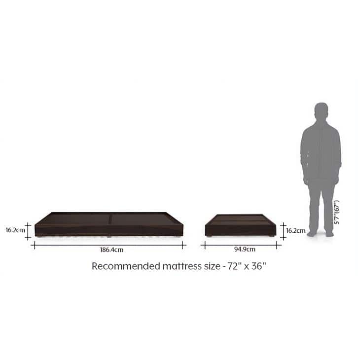 Merritt Solid Wood Single Size Bed In Mahogany Finish