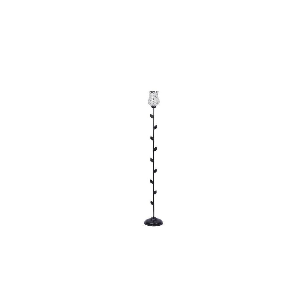 Audrey Multicolour Glass Floor Lamp with Black Iron Base