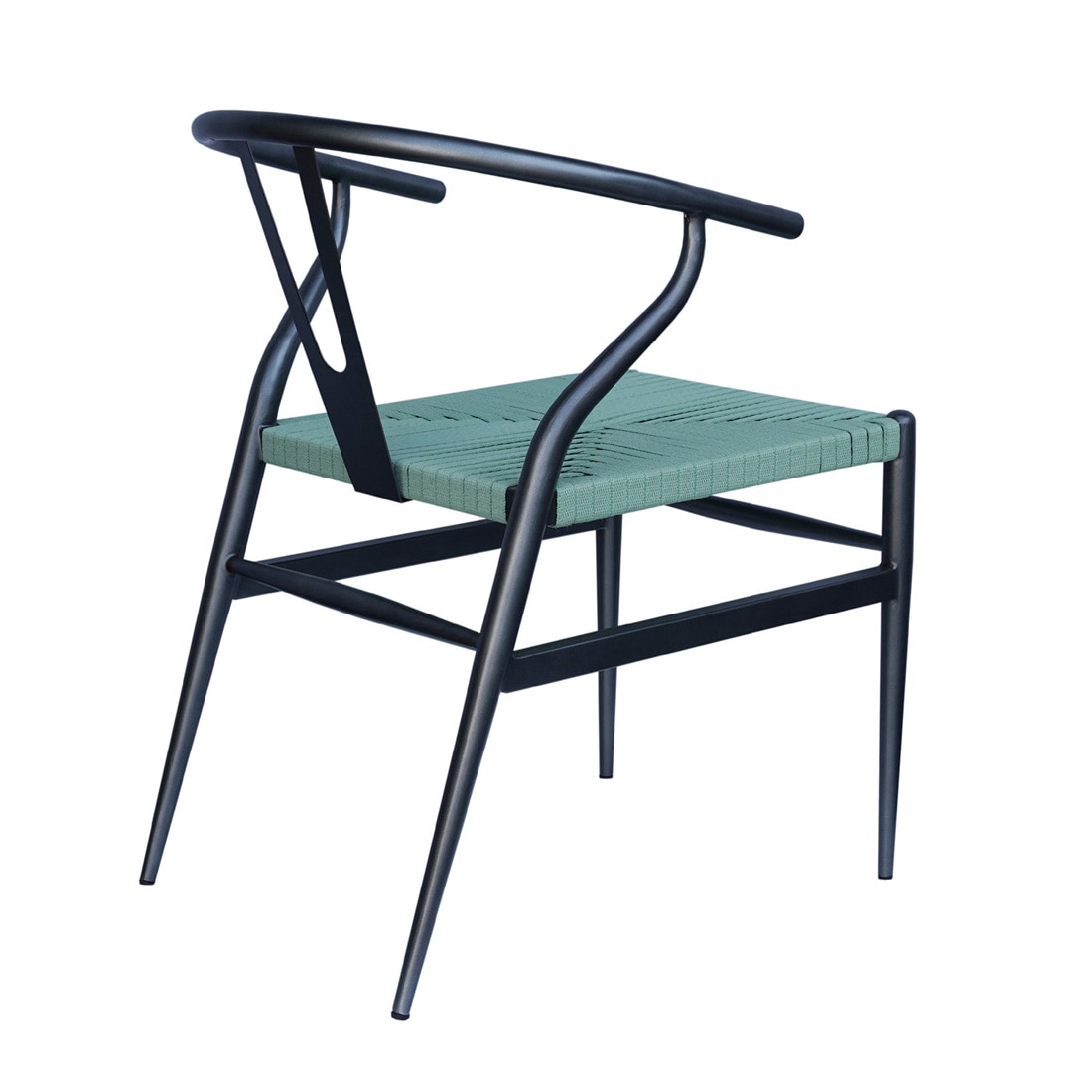 Sigma Wishbone Table Set with 1 Table and 2 Chairs Gun Metal In Grey