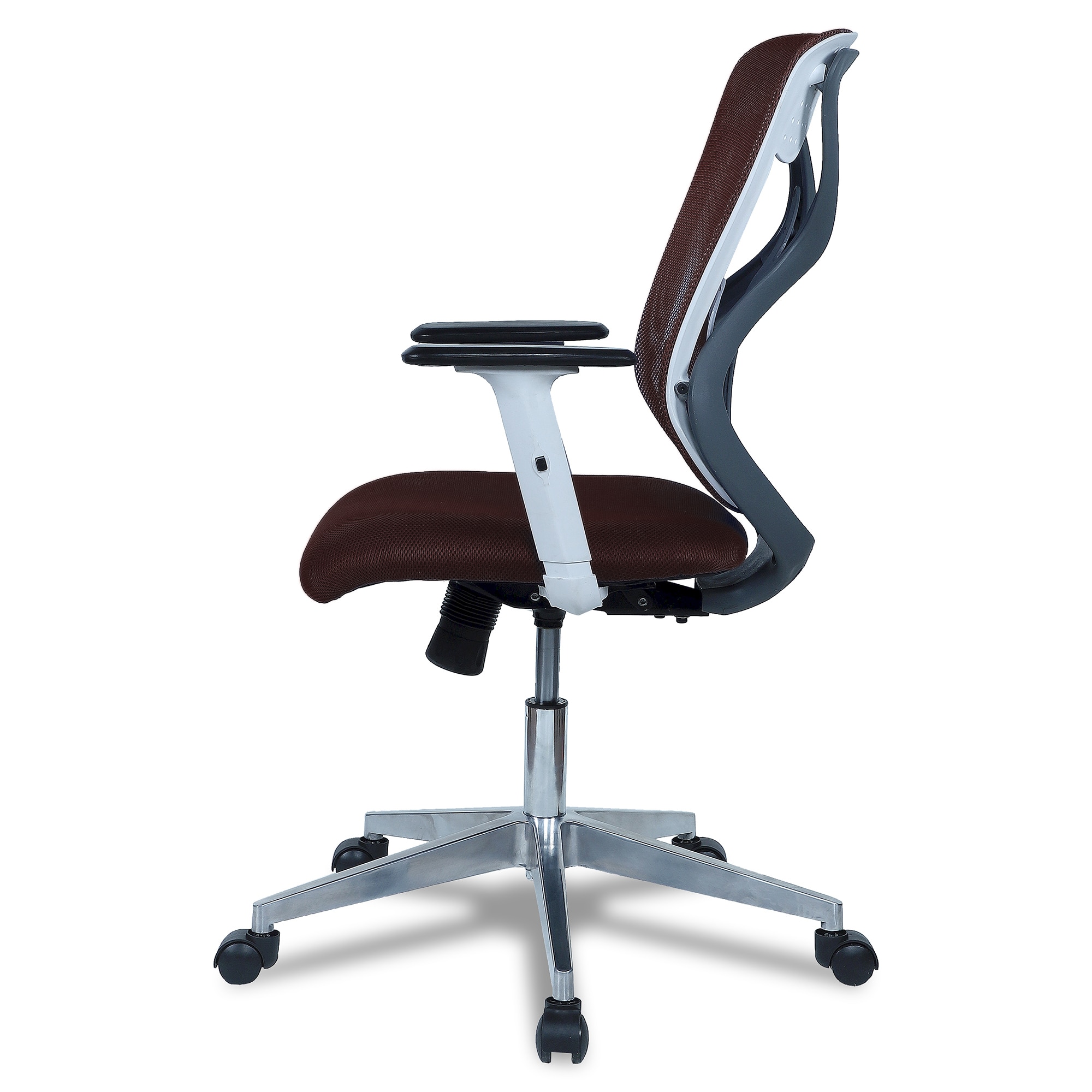 Wiwngas Mid Back Ergonomic Chair in Brown Colour
