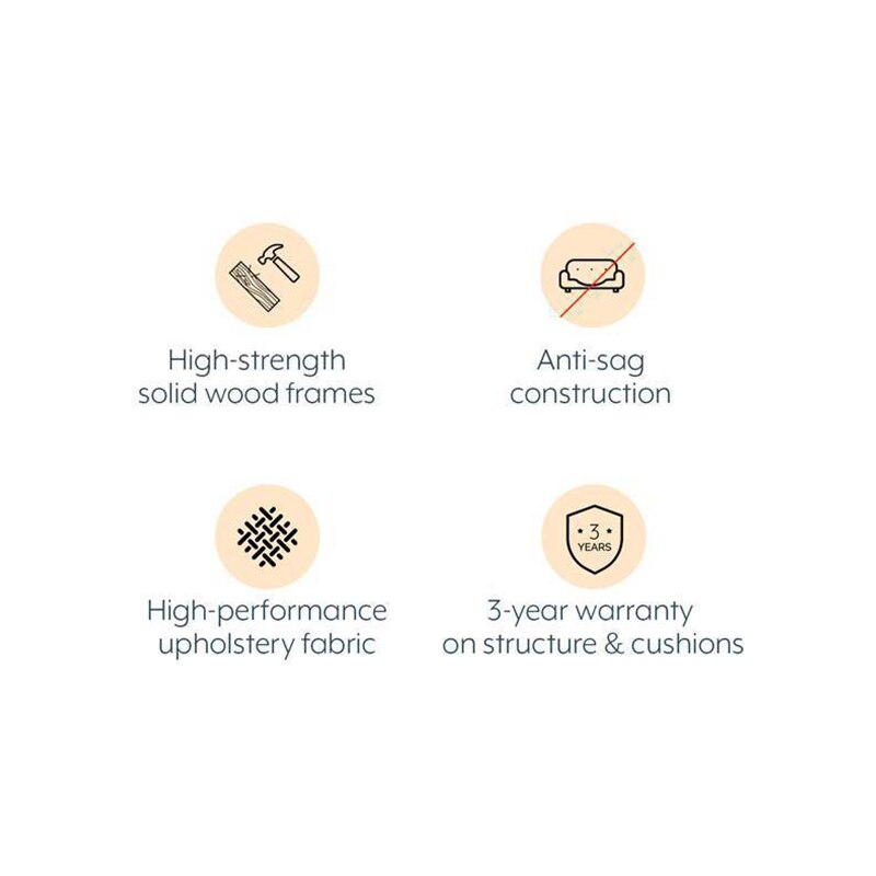 Apollo Fabric Sectional Sofa (Colour : Mocha, Cushion : Hard, Back Type : Regular, Seating Capacity : Left Aligned 3 Seater + Left Aligned Chaise + Ottoman)