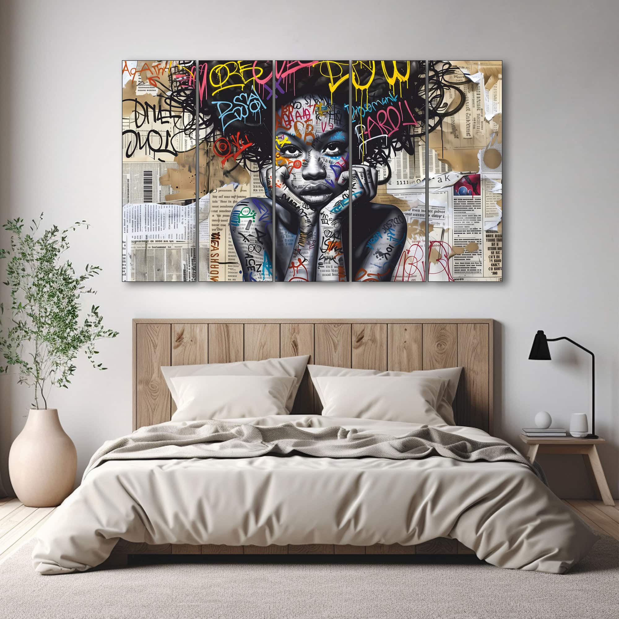 The Castle Decor Women Abstract Wall Painting Wooden Framed Digital Painting 27x48 Inch (Style 4) - The Castle Decor