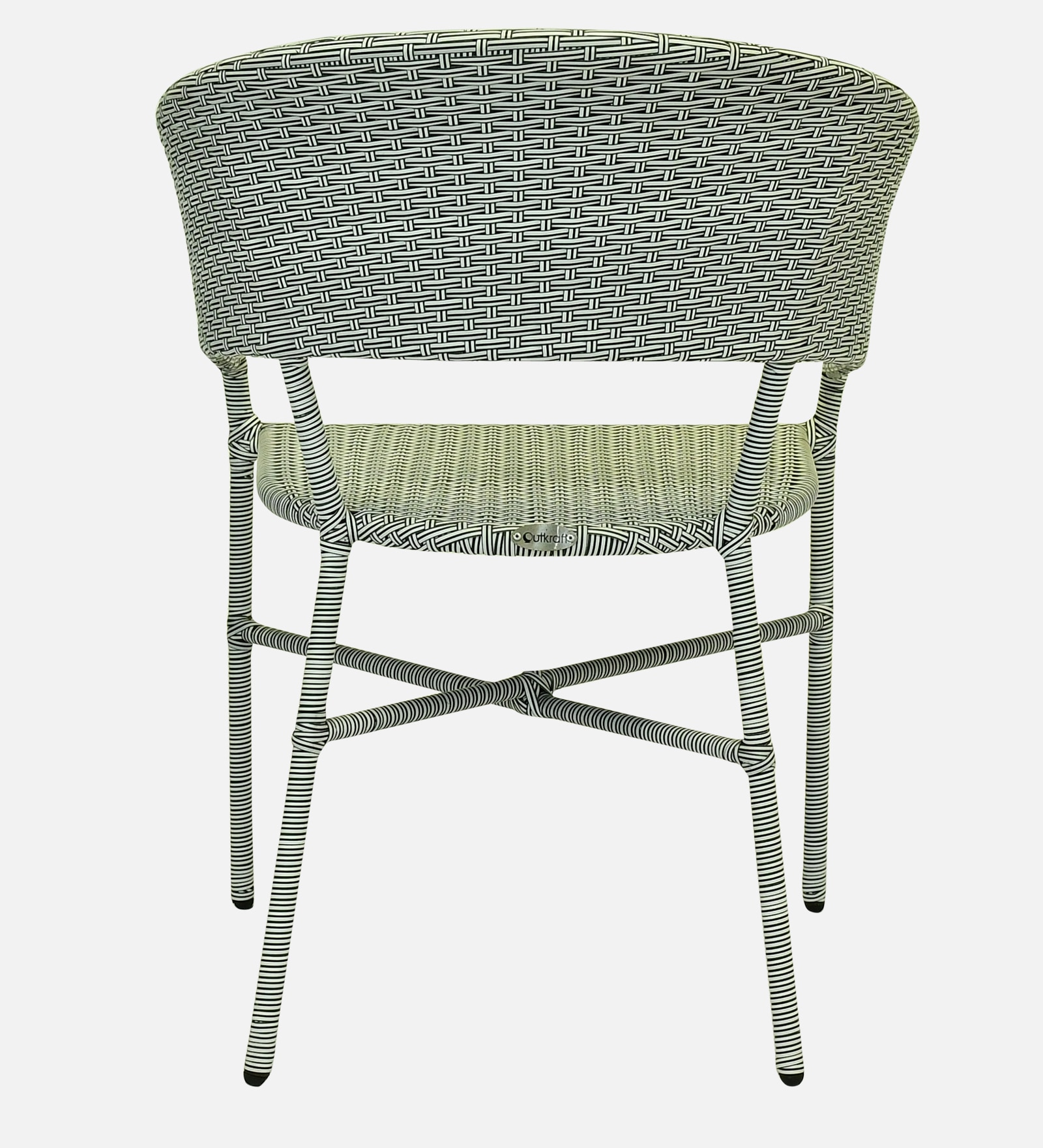 Geelong Wicker Chair  White And Black Finish