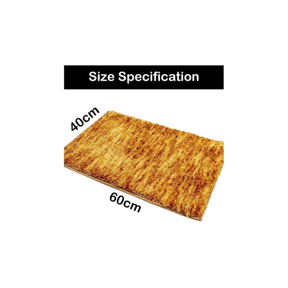 Jazmine Gold Solid Natural Fiber 24x16 inches Anti-Skid Bath Mat