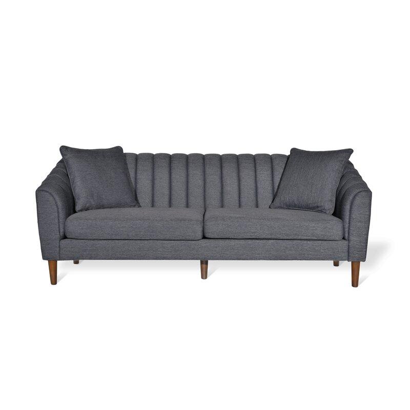 Mid Century Fabric Sofa (Dark Grey)