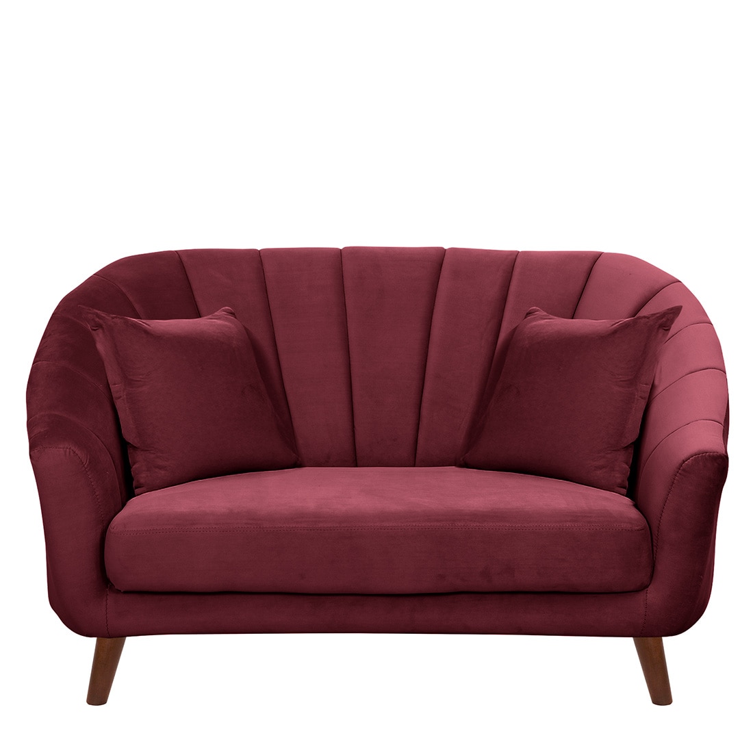 Nilo Velvet 2 Seater Sofa in Maroon Colour