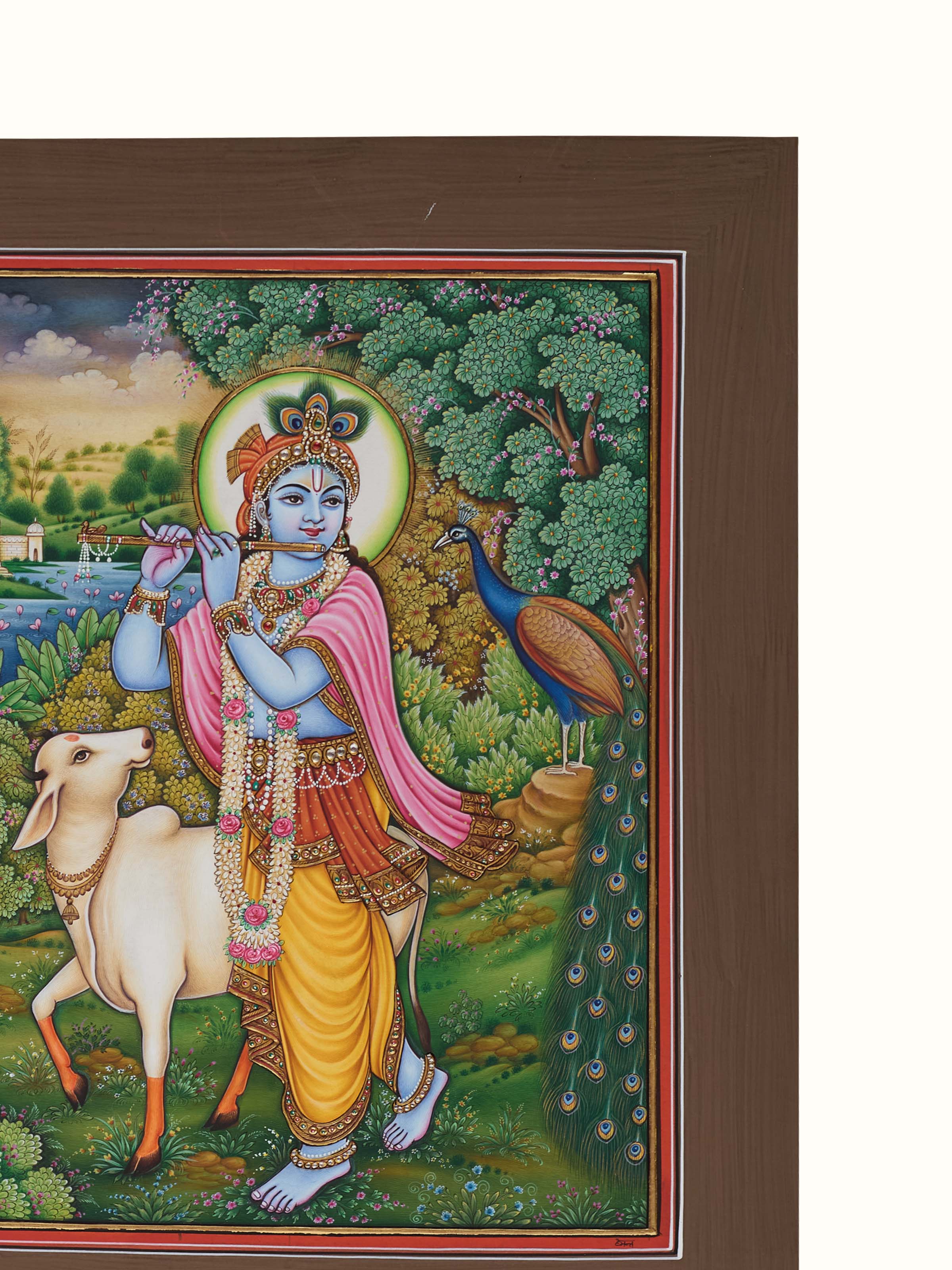 Krishna Miniature Real Gold Painting