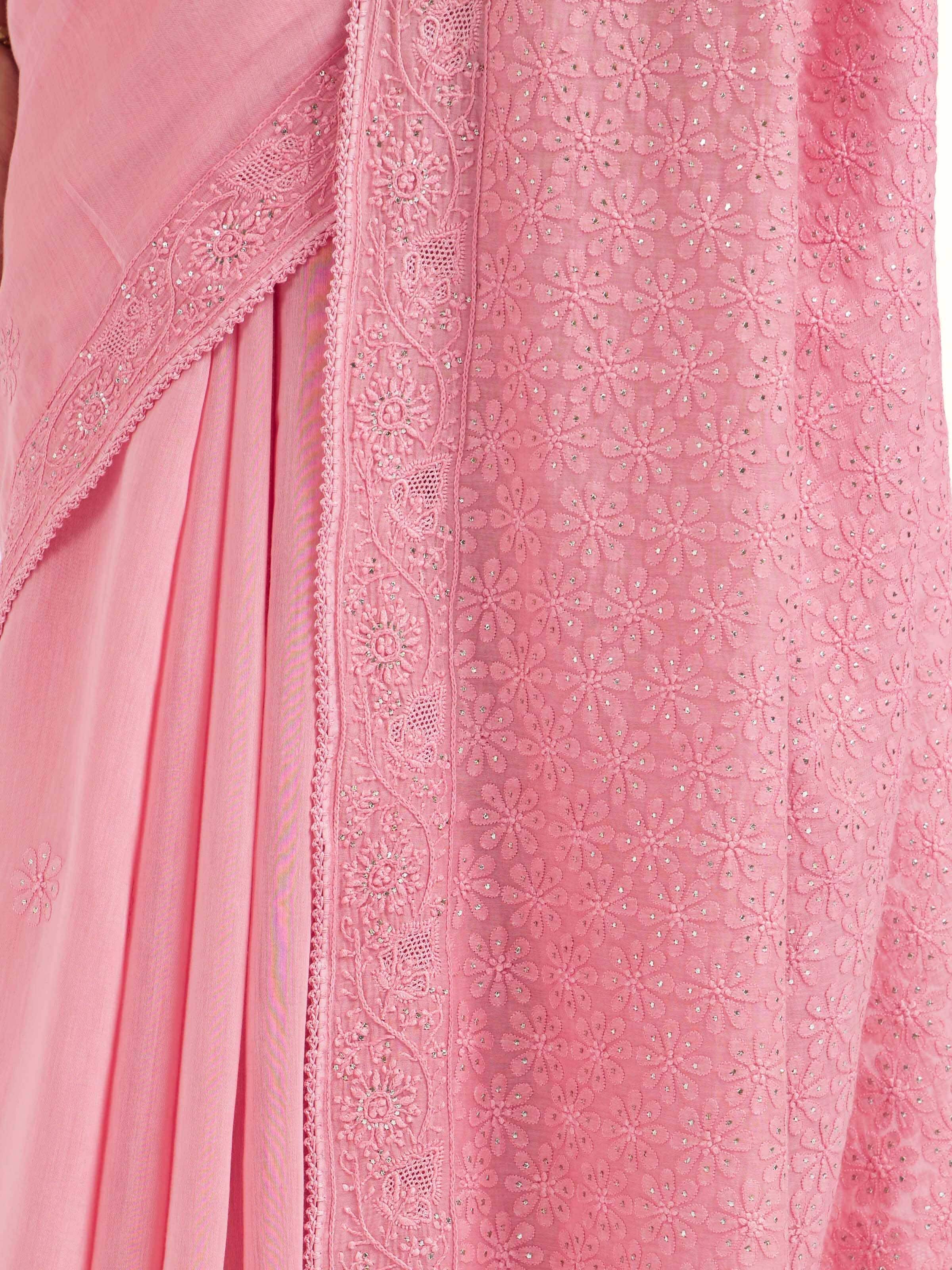 Green Tussar Silk Sujani Embroidered Saree