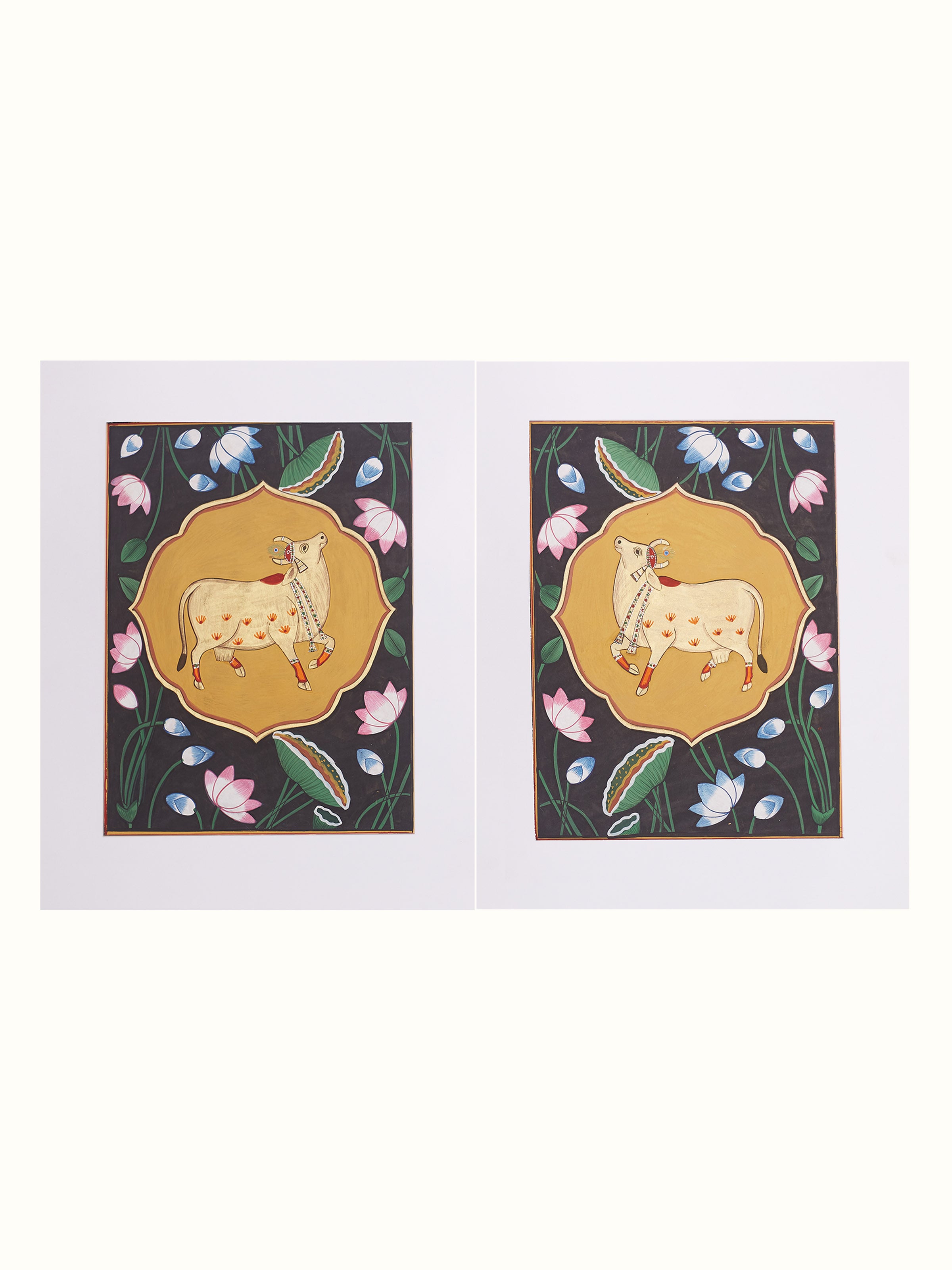 Cow Kamal Talai Pichwai Painting