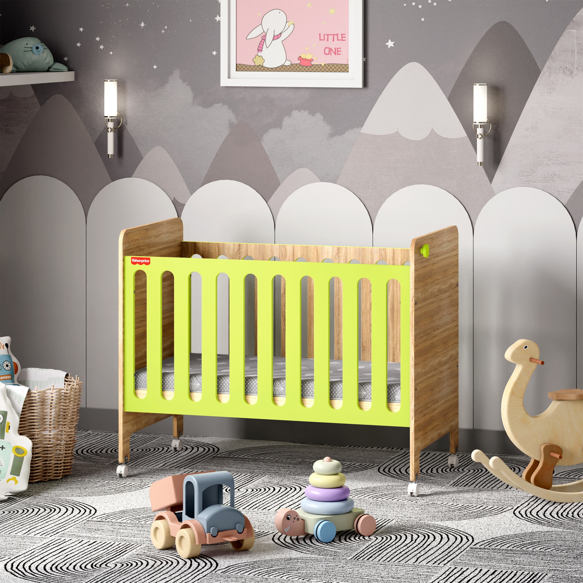 Romania Baby Crib with Mattress - Alex Daisy