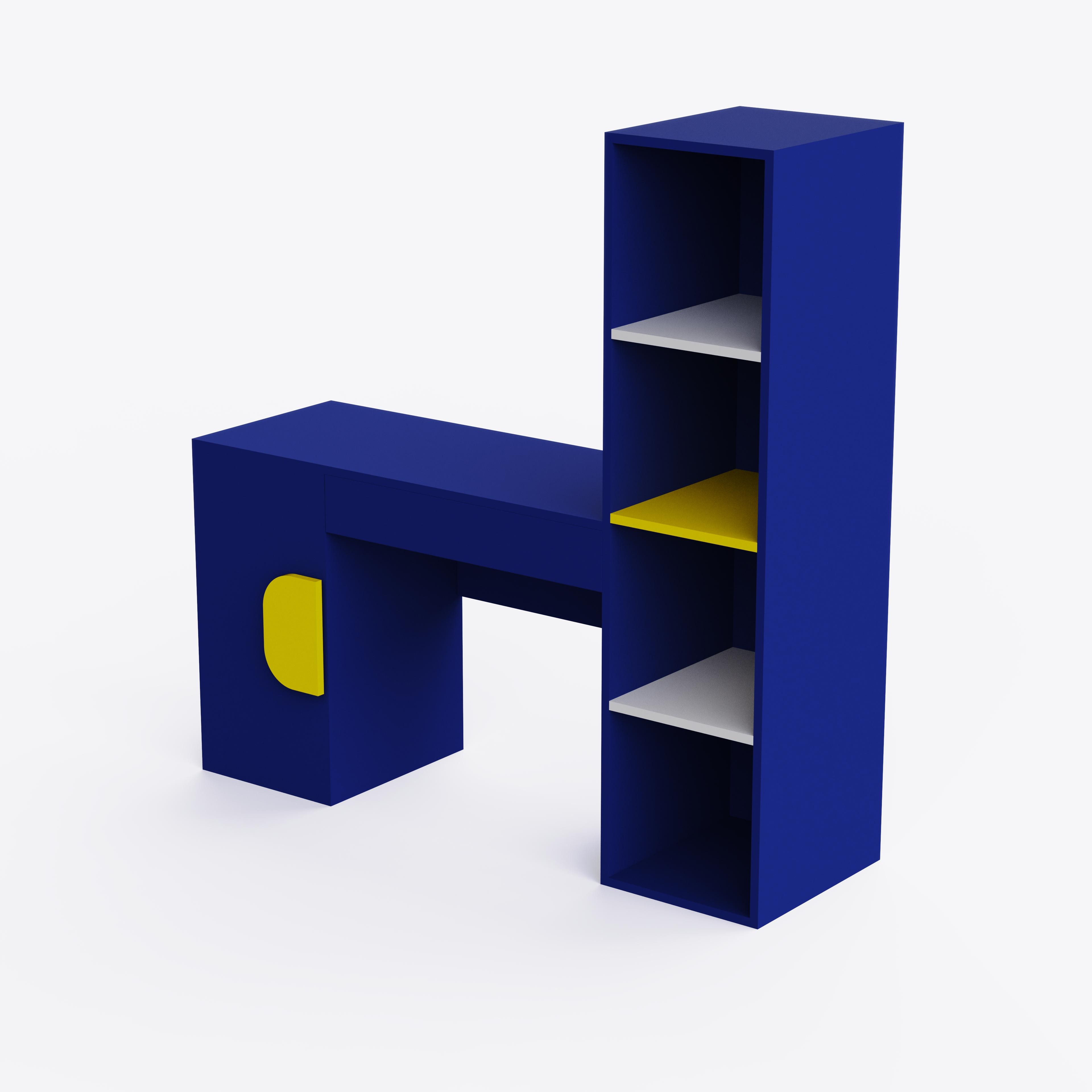 Joy Ride Study Table In Electric Blue Colour