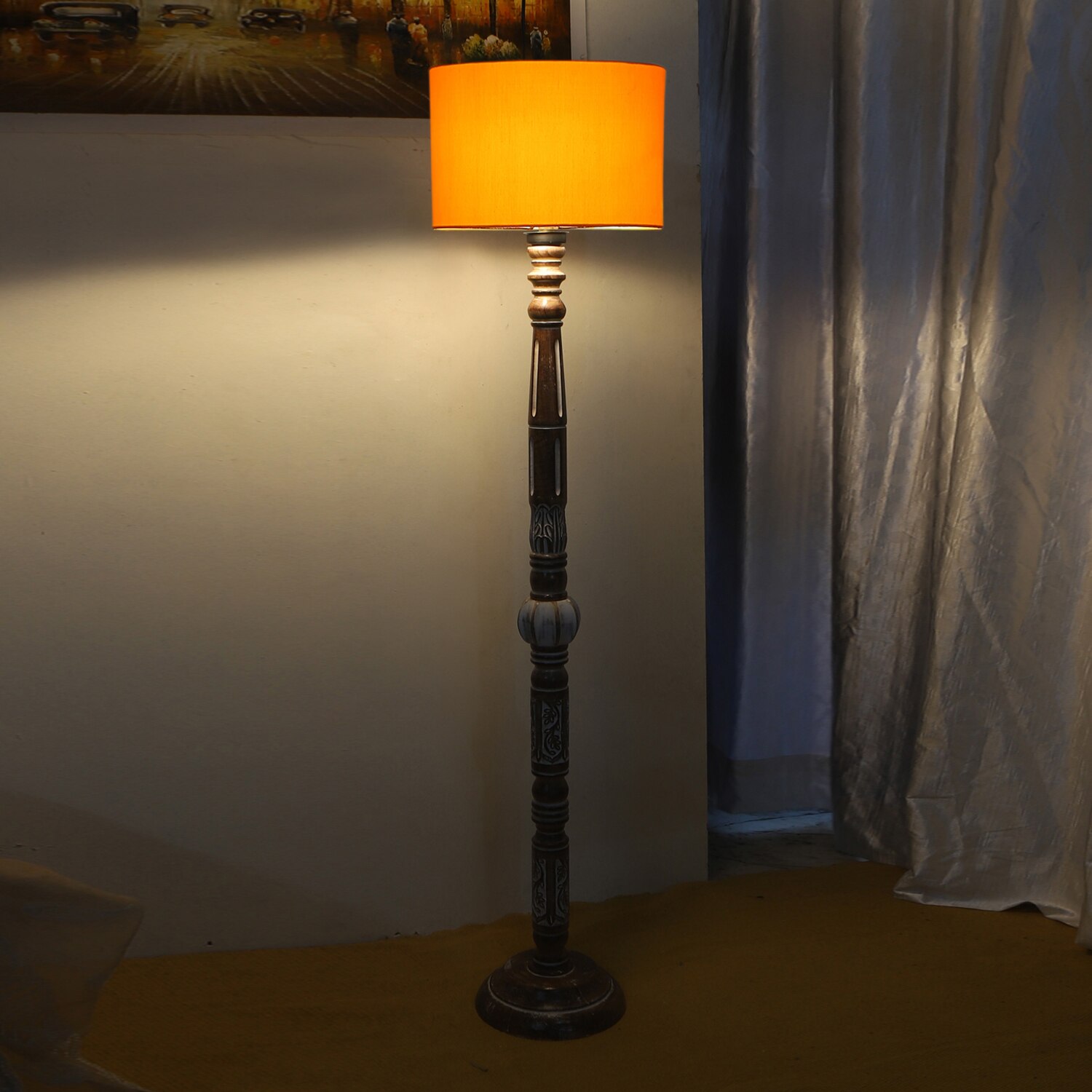 Devansh Wooden Floor Lamp