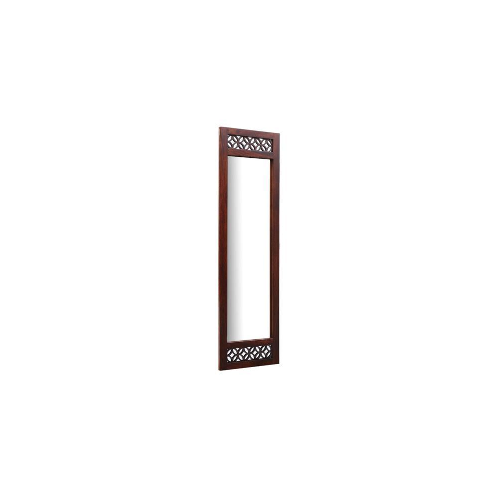 wodehouse solid wood mirror in brown colour