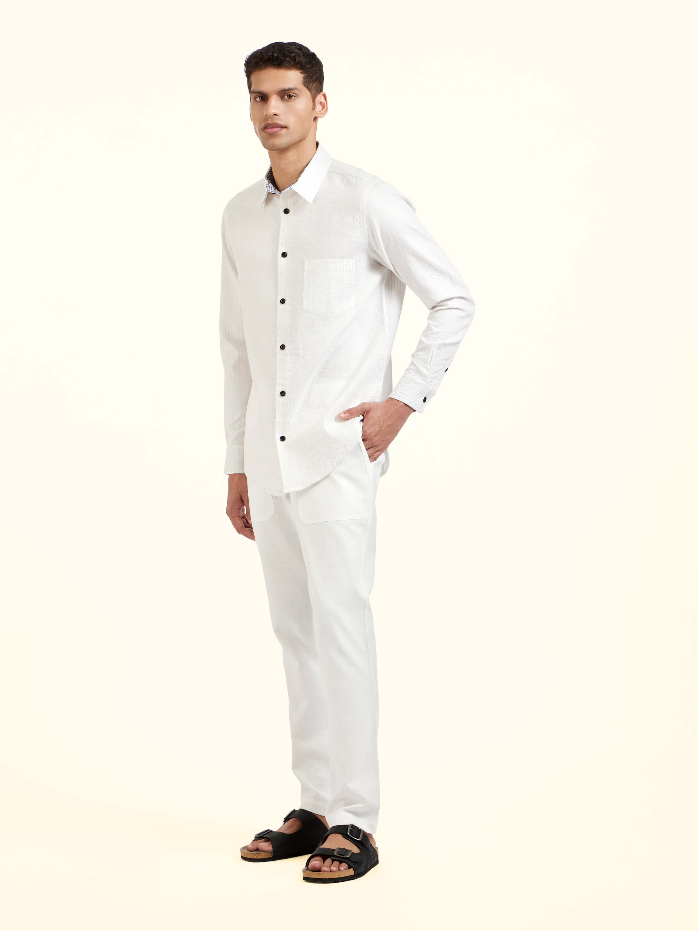 Off-White Cotton Quilting Shirt