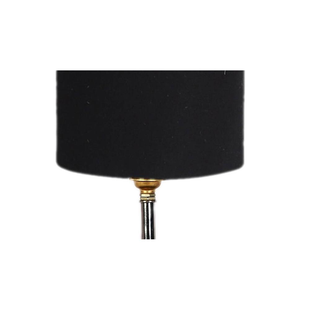 Weaver Black cotton table lamp with brown wood base