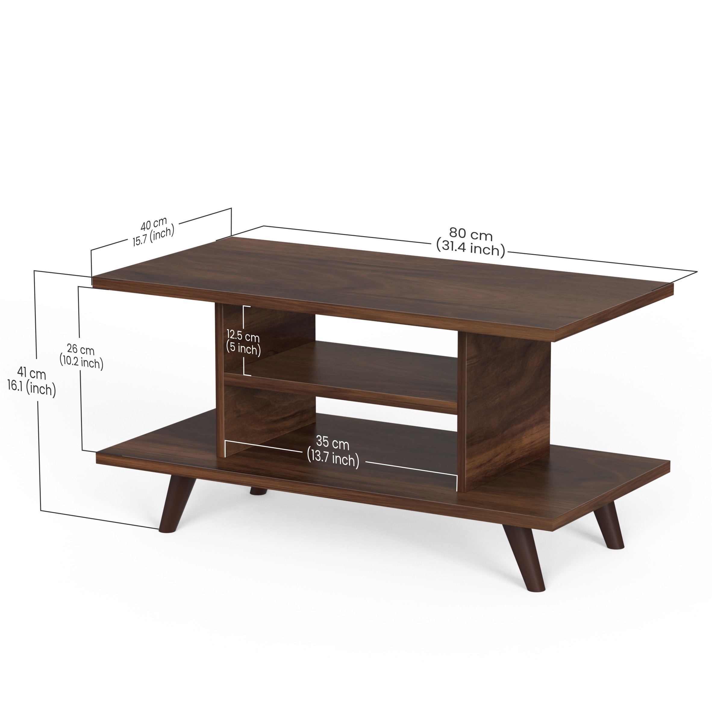 BLUEWUD Anatdol Standard Engineered Wood Coffee Center Sofa Tea, Teapoy Console Table for Sofa Set Living Room Home Hall Furniture (Brown Maple)