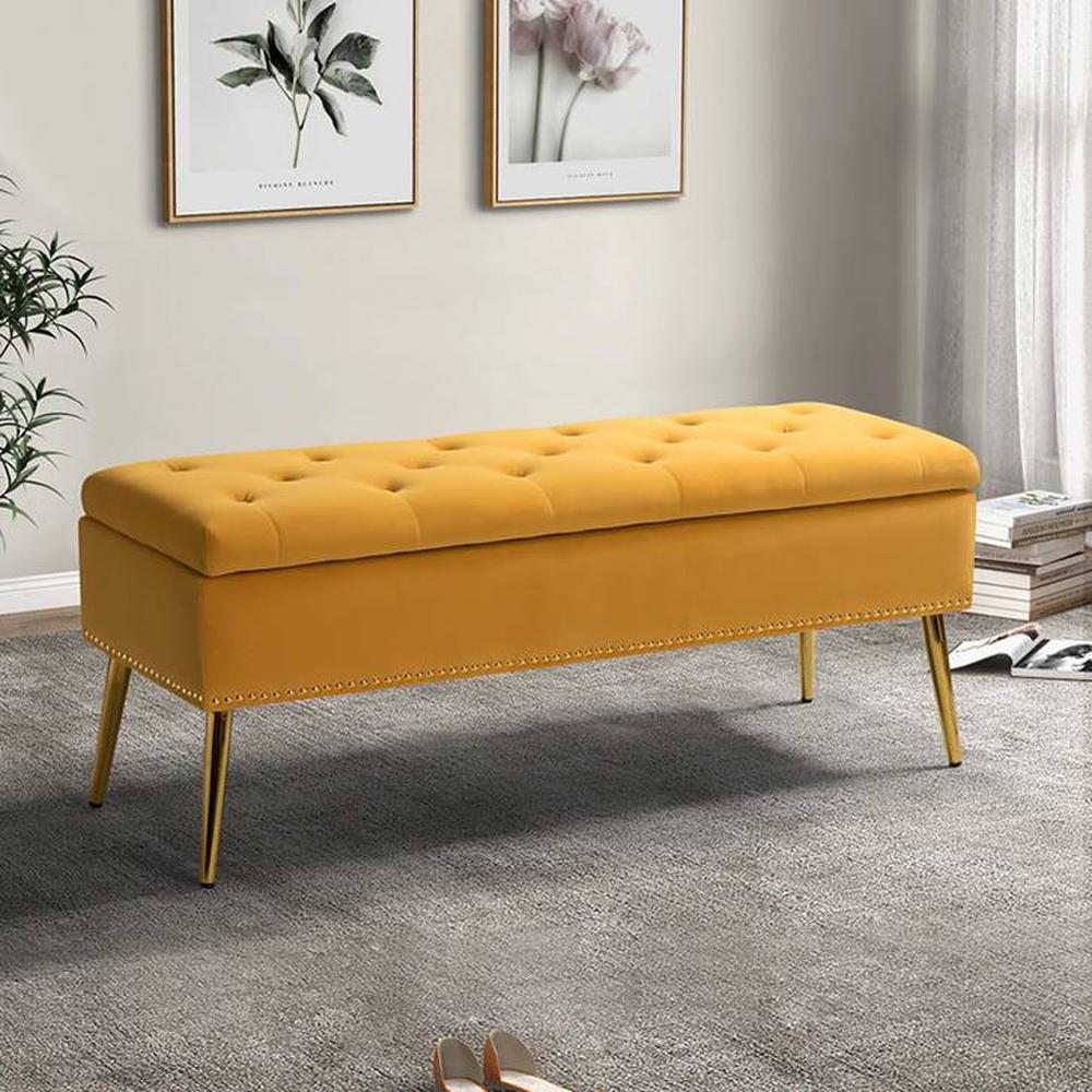 Kajana 2 Ottoman with Storage Color in Yellow