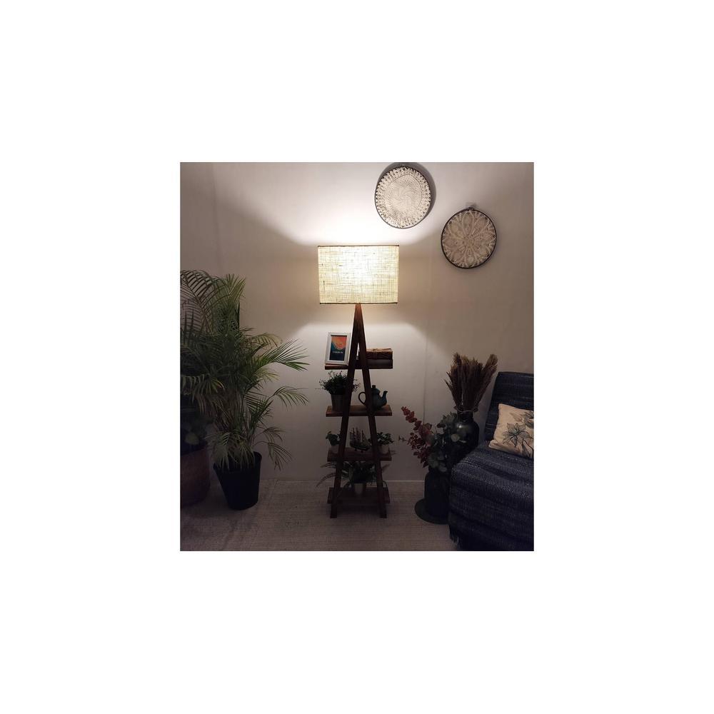 Louise Beige Jute Floor Lamp with Beige Jute Base
