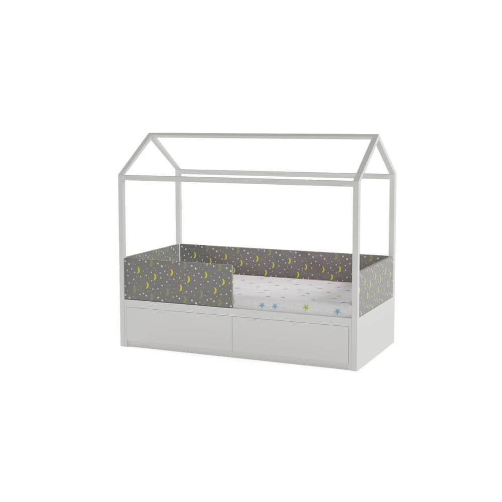 Windchime Engineered Wood Box Storage Bed in Light Grey Colour