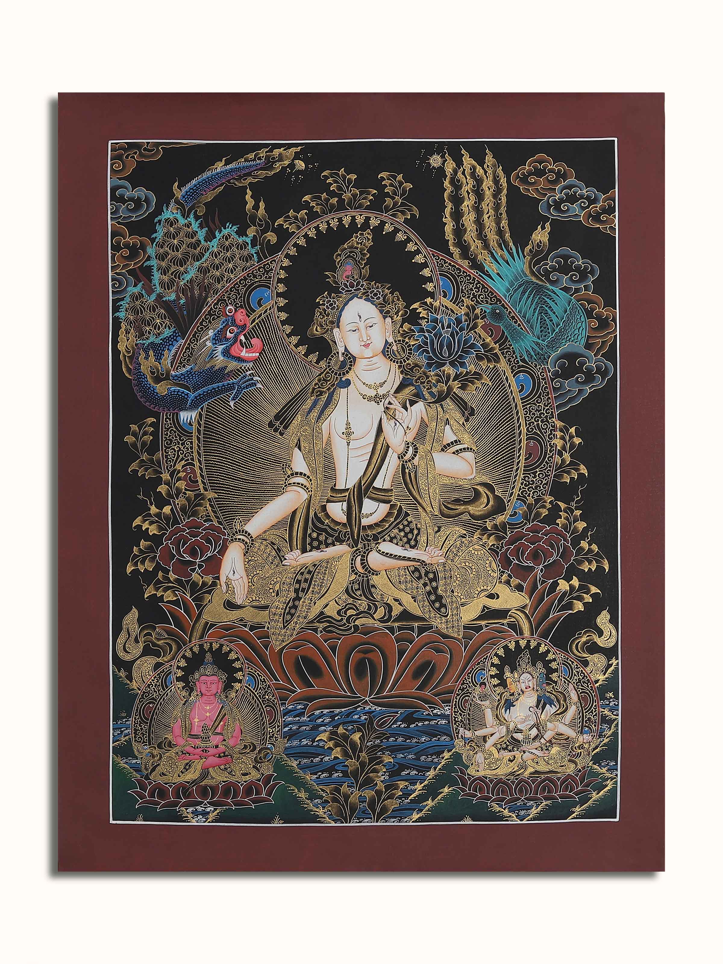 White Tara Thangka Painting