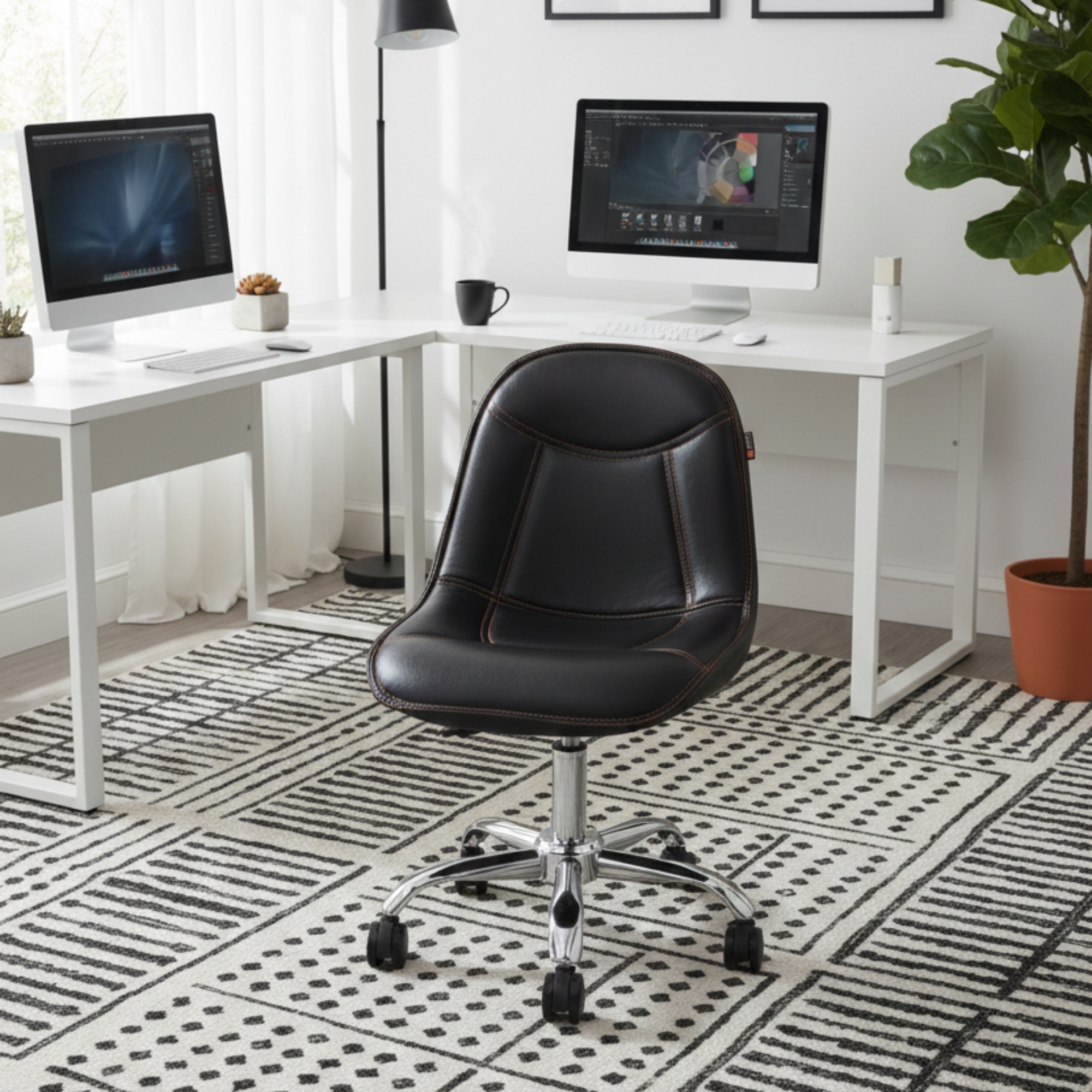 Beautiful Leatherette Dining Chair in Black Colour - Adiko Systems