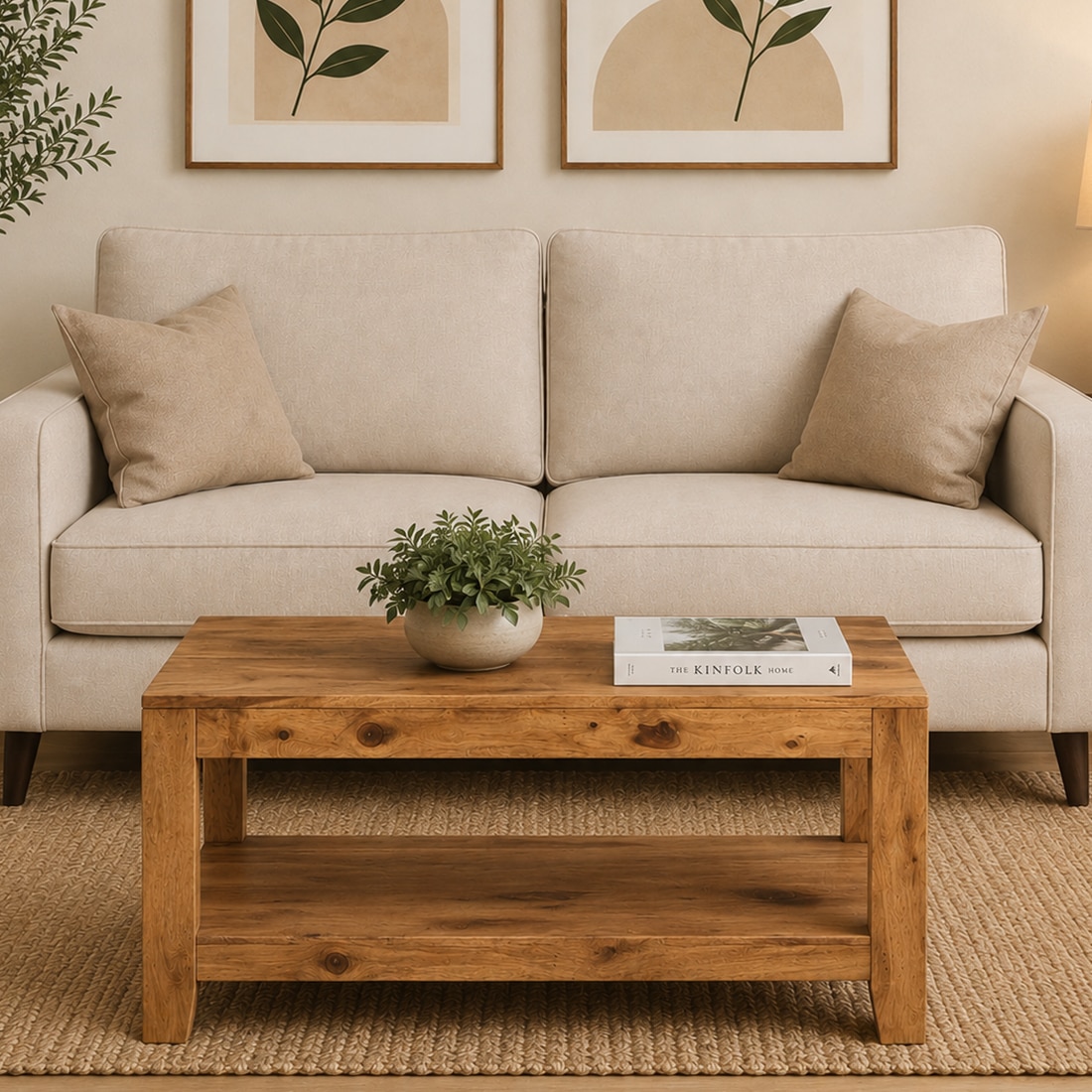 Scout Rectangular Solid Wood Coffee Table In Walnut Finish - Jyoti Impex