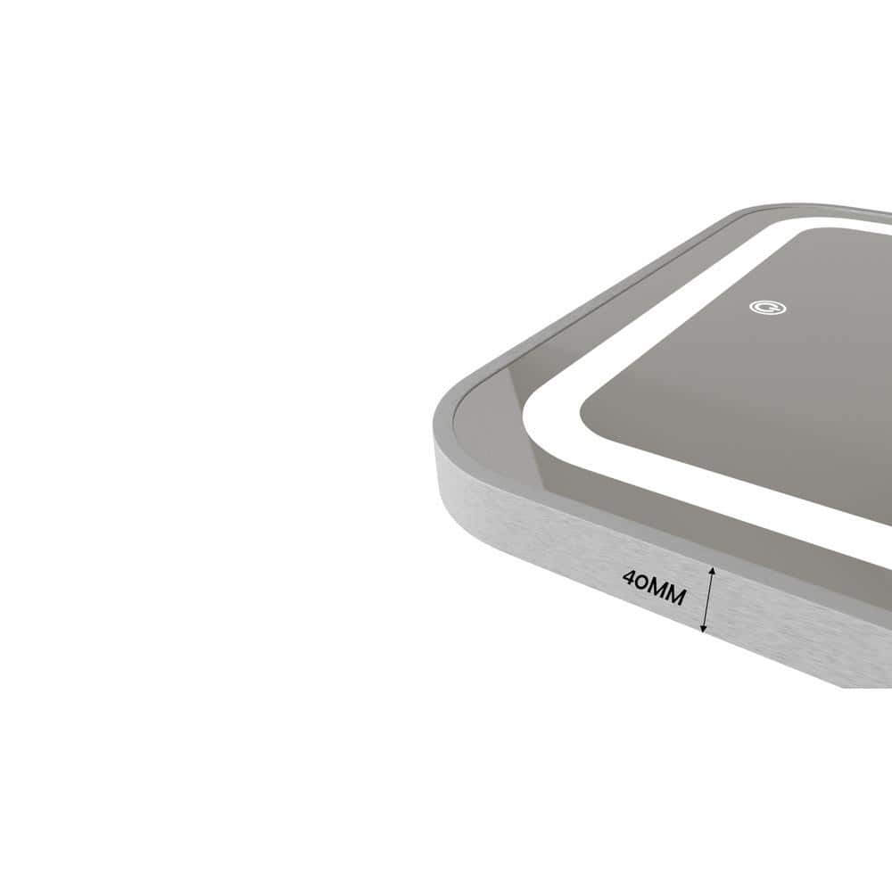 Aluminium LED Rectangular Decorative wall mirror by elegant arts and frames (Mirror size 600X900 mm)