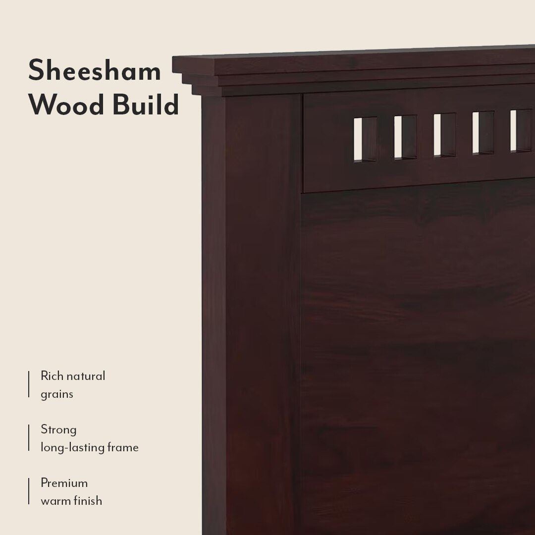 Fidora Solid Wood King Box Storge Bed In Mahogany Finish