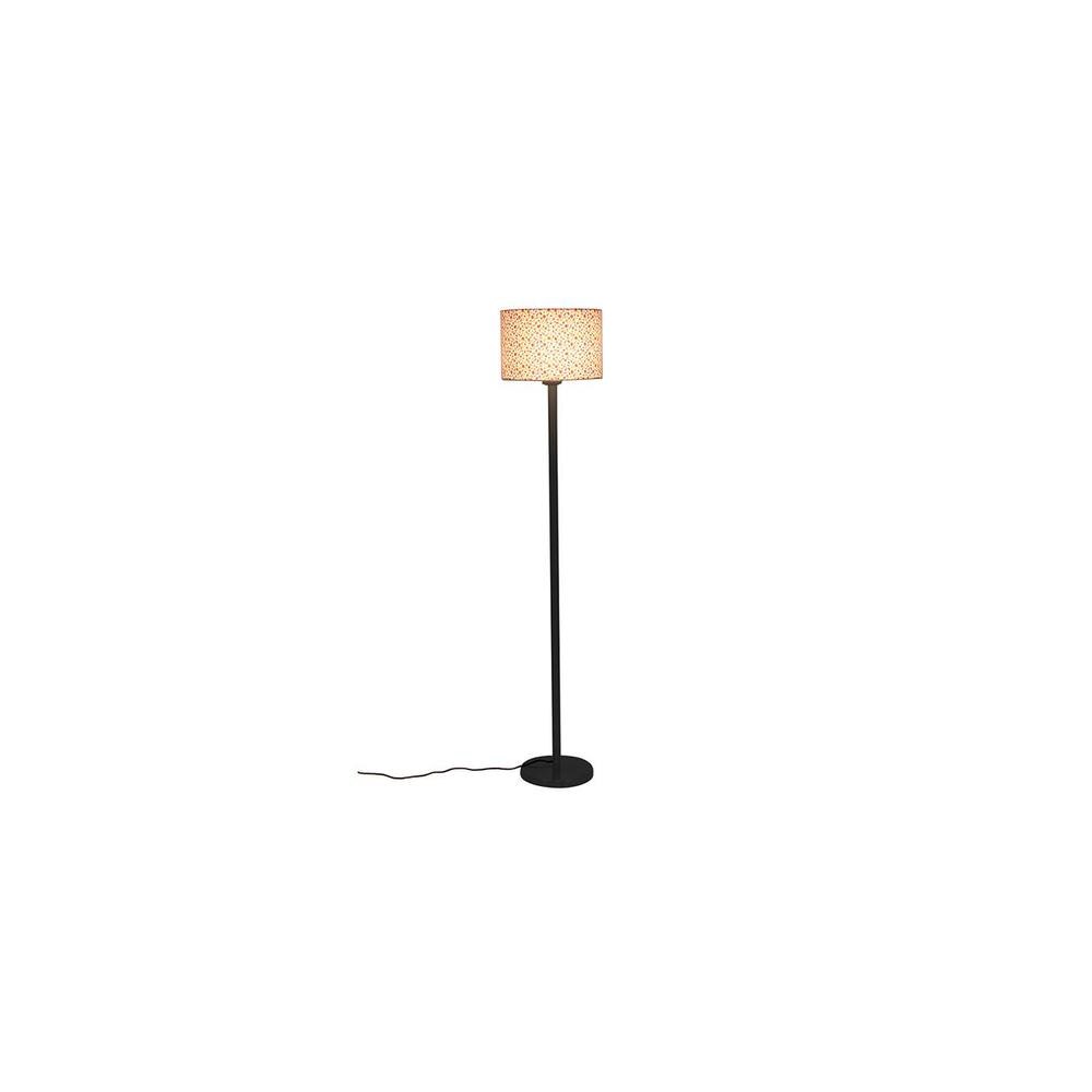 Cayson Multicolour Fabric Shade Floor Lamp with Black Iron Base