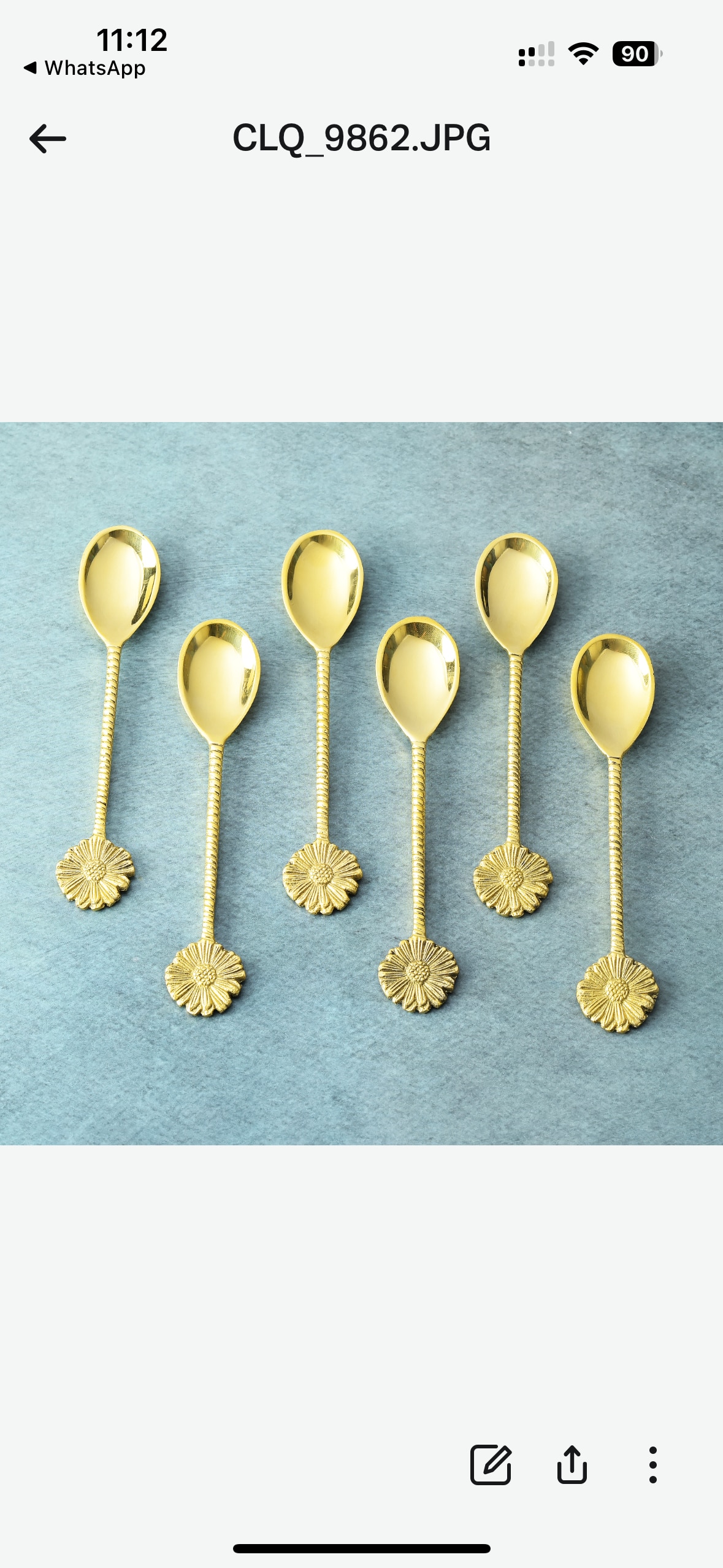 Golden Petal Elegant Dessert Spoon Set for Dining & Serving