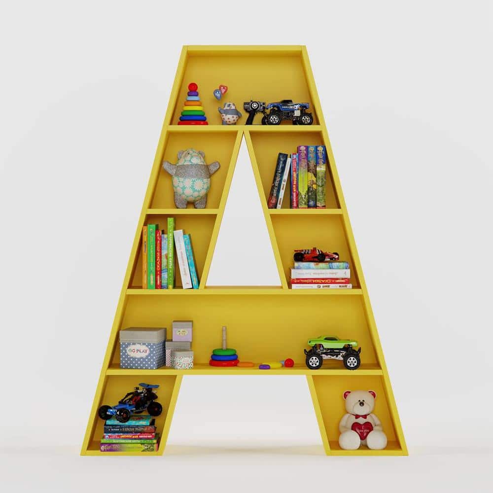 Abracadabra Engineered Wood  Bookshelf in Yellow Finish