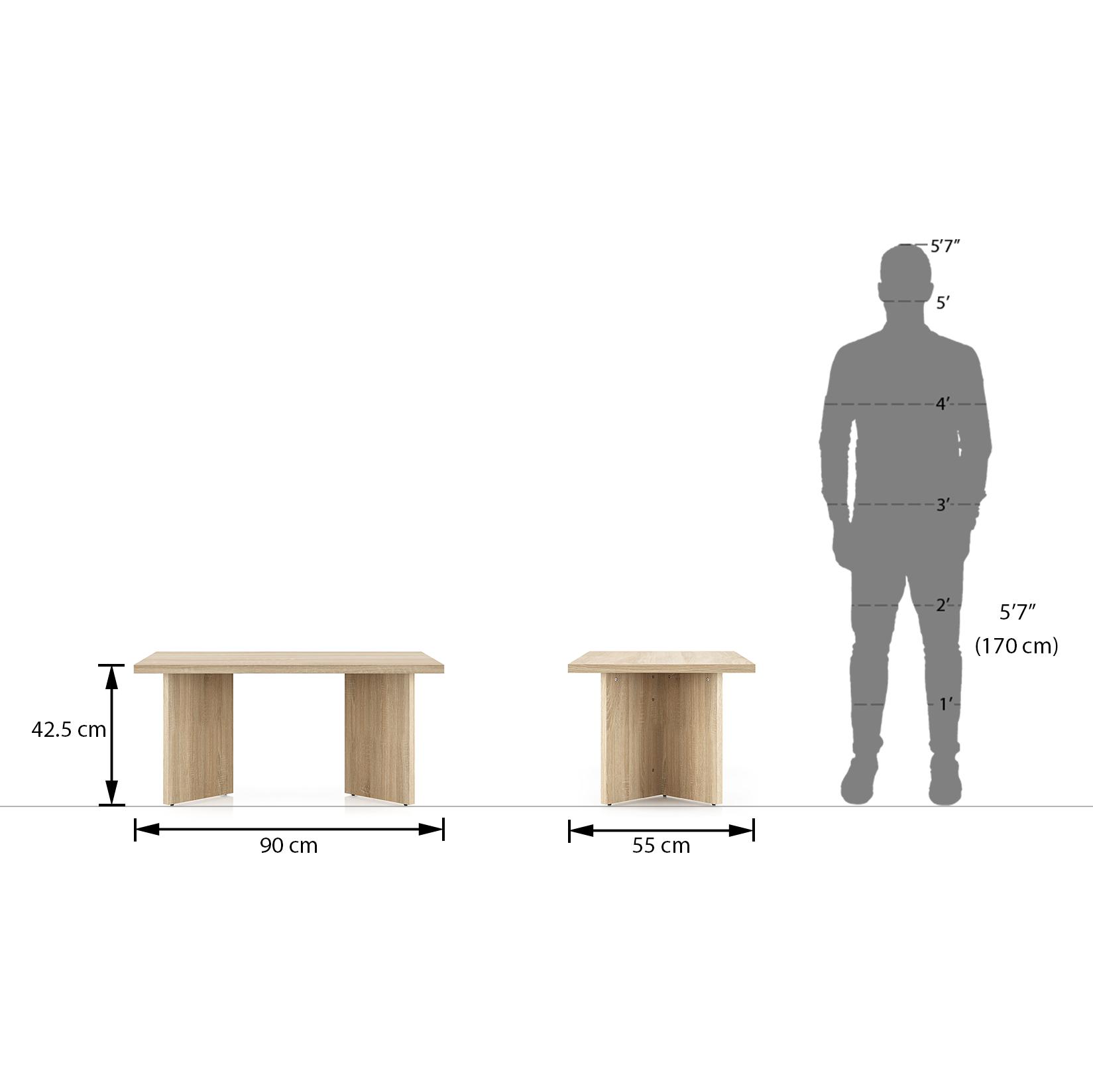 Awdry Rectangular Engineered Wood Coffee Table In Sonoma Oak Finish
